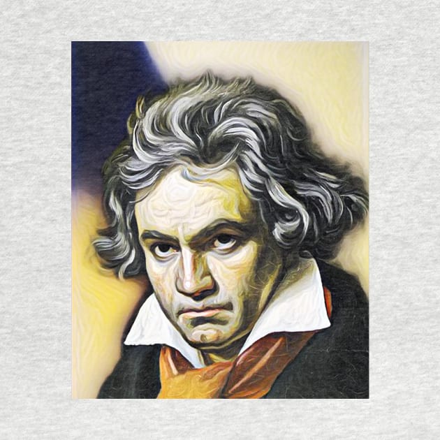 Ludwig van Beethoven Yellow Colourful Portrait | Ludwig van Beethoven Artwork 9 by JustLit